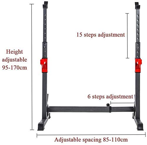 ERoomQ Barbell Squat Rack Stand Adjustable Height Solid Steel Bench Presses Squat Stand Rack Bench Press Fitness Barbell Adjustable, Max Load 260 Kg, Dipping Station Gym Weight Bench Pres