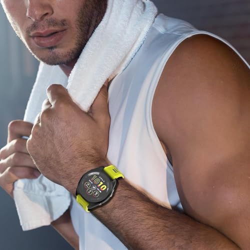 Bracelet de montre pour Garmin Forerunner 265 silicone finition lime - 6