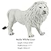 FUNSHOWCASE African Jungle Animals Male White Lion Toy Figure Realistic Plastic Figurine Height 3.1-inch