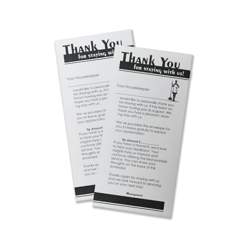 Lot de 100 enveloppes d'hôtel pour le nettoyage 8,9x16,5 cm pour stocker vos espèces au quotidien