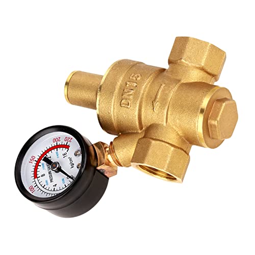 Regulador de agua regulable para proteger tuberías con manómetro Zunate 8