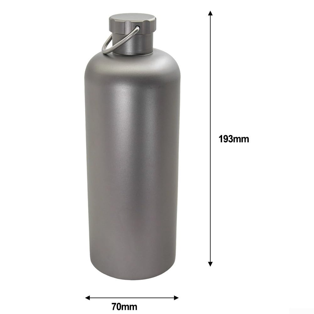 Pure Ti Gourde légère résistante à la rouille 600 ml pour le camping, la randonnée, le cyclisme, les voyages, les activités de plein air, goût neutre non enduit