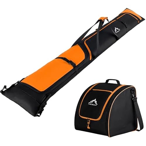 GoHimal Ski Bag & Boot Bag Combo, Padded Ski Carrier