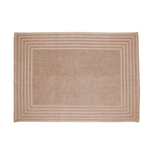Barceló Hogar Alfombra de Baño Lisa Diamante, 100% Algodón Rizo Americano 800 gr/m², Medida 50x70 cm, Color Piedra, Extra Suave y Súper Absorbente, Lavable en Lavadora, 50 x 70 cm