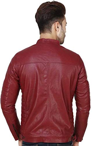 maroon color leather jacket
