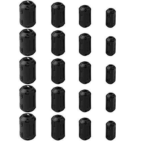 Ferrite Ring Core Black RFI EMI Noise Suppressor Cable Clip-20Pcs Ferrite Ring Core Black RFI EMI Noise Suppressor Cable Clip-20Pcs