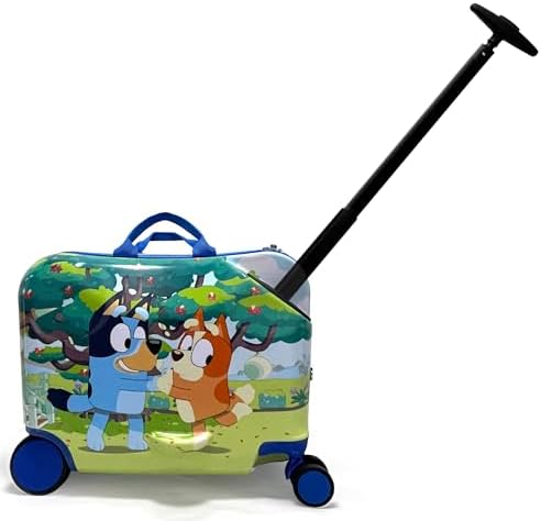 Fast Forward 18" Bluey Kids Ride On Luggage-HardShell Rolling Tra...