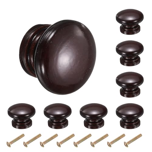 uxcell 8pcs Round Wooden Knobs, 34mm/1.3