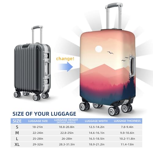 Minimalist Landscapes Foggy Sunset Elastic Travel Luggage Covers Dustproof Scratch-Resistant Suitcase Protector Fit 22-24 Inch4