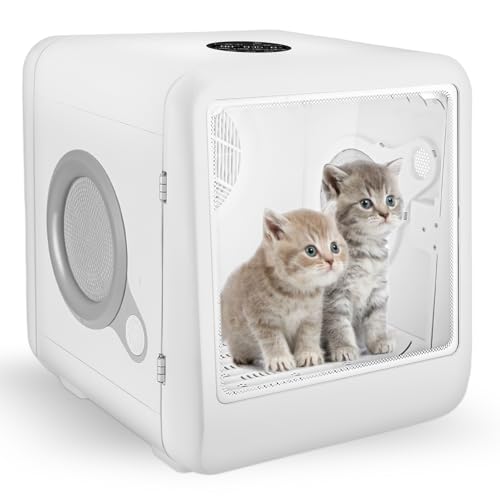 Acesidn Cat Hair Dryer-65L Pet Dryer Box for Cats,Dogs and Small Pets,4 Quick-Set Modes /Ultra Quiet /Adjustable Temp. and Timer,Cat Bed Convertible