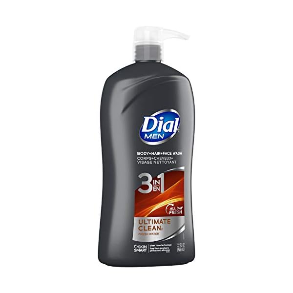Dial-Men-3in1-Body-Hair-and-Face-Wash-Ultimate-Clean-32-fl-oz Dial Men 3in1 Body, Hair and Face Wash, Ultimate Clean, 32 fl oz