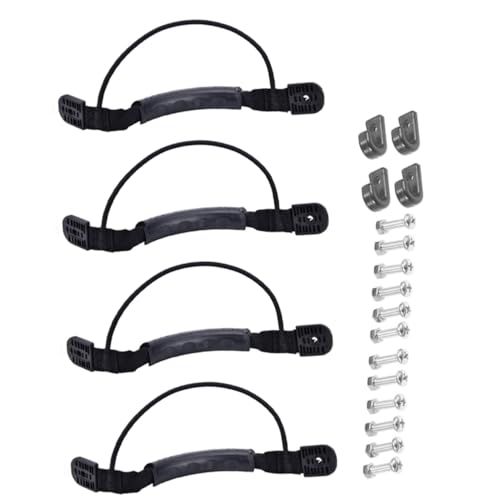 BESPORTBLE 4 Juegos hoberboat remos Kayak portstiles Cubierta Grande para Kayak Drenaje del Bote Mango de Repuesto del Lado del asa de Kayak Resistente de polivinilo Black