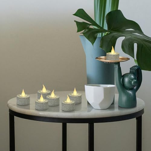 Image of FURORA LIGHTING Silver Glitter Flameless Tealights - 1.45 inch W x 1.57 inch H, 12-Pack, Batteries Included
