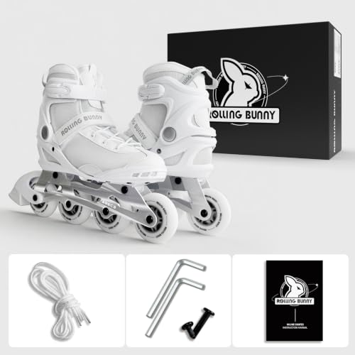 Image of Inline Skates PRO for Adult Women - ABEC-9 Bearing with Breathable Lining for Male Female, Optional Brake, Size W 6-9, Black