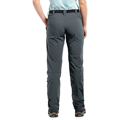 Maier Sports Lulaka, Damen Wanderhose, Wasserabweisende Outdoorhose für Trekking und Hiking, PFC-frei, mSTRETCH pro 4 & Dryprotec, Rollup-Funktion, Grau, 42 (W33/L32)