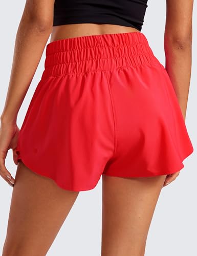 Image of CRZ YOGA Ruffle Skirt Overlay Athletic Shorts | High Waisted, Quick Dry, Lightweight, Flowy, A Zip Pocket, for Women