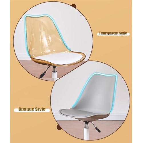 Silla de oficina sin brazos con ruedas regulable para mesa de computadora y despacho 6