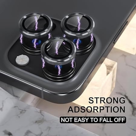Image of for iPhone 16 Pro /16 Pro Max Camera Lens Protector Original Individual Lens Screen Protector | 9H Hardness, Scratch-Resistant, Case Friendly (Black)