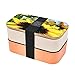 Bento Box Blue Sky and Sunflower Print Bento, lonchera a prueba de fugas de doble capa para microondas