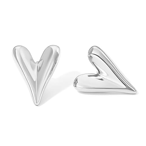 Valentines Day Gifts for Her Heart Earrings for Women 18K Gold Plated Heart Studs Earrings Gift for Valentine's Day