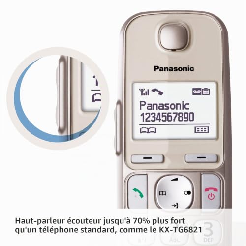 Téléphone Fixe Panasonic KX-TGE262GN – DECT, Identification de l'Appelant, 200 Contacts - vue 6