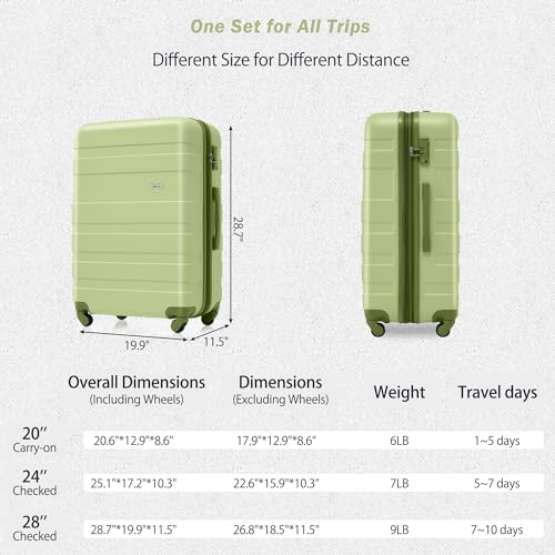 Image of 3 Pcs ABS Hardshell Luggage Sets Spinner Wheel Suitcase Set TSA Lock Suit Case