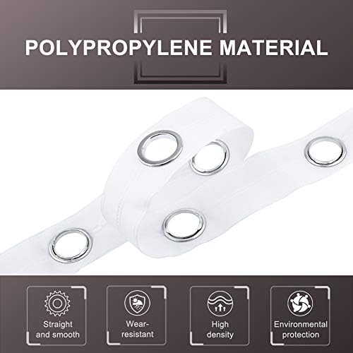 INCREWAY Curtain Tape, 10m Drapery Curtain Heading Grommet Tape for Perforated Curtains Header DIY Decoration, White