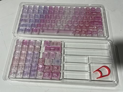 クリスタルクリアジェリーキーキャップセット、115キー、MDAプロファイル、ANSI/ISOレイアウト、Cherry MX対応メカニカルキーボード用、61/68/84/87/98/104/108キー対応