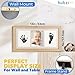 Bubzi Co Baby Handprint Kit & Footprint Photo Frame for Newborn Girls and Boys, Unique Baby Shower Gifts Set for Registry, Memorable Keepsake Decorations for Room Wall or Nursery Decor (Natural Wood)