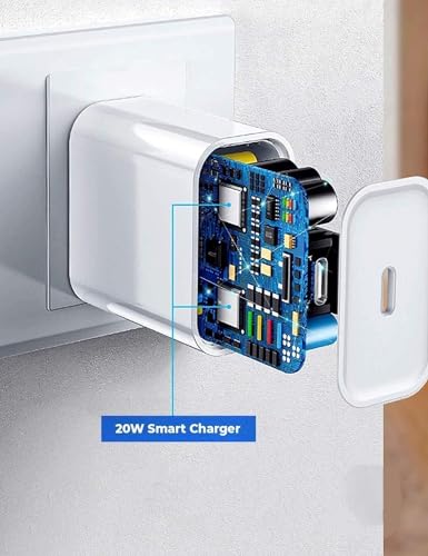 Image of Original 20W PD Fast Type C Wall Charger with Charging Cable Compatible with iPhone14 /14 Plus Pro Max /13 Pro Max /13 Mini /11 /12 Max /Xs Max /XR /X /8Plus,iPad (Adapter & Cable)(QW77)