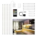 DAYBETTER Under Cabinet Lights, 6 PCS Under Cabinet Lighting with Remote, Dimmable LED Strip Lights for Bedroom, LED Lights for Kitchen Cabinet, Counter Shelf 2700K-6500K Warm to Daylight White, 9.8ft
