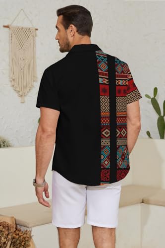 Men's Hawaiian Shirts Button Down Shirt Short Sleeve Tropical Vacation Beach Shirts3