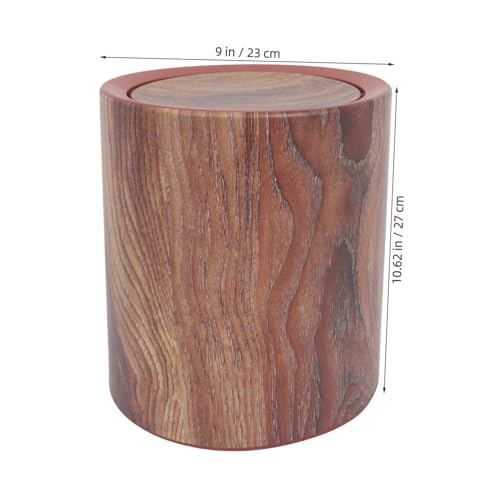 Caneca de basura con tapa abatible acabado madera miniatura 2