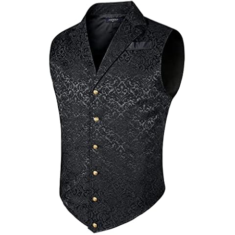 HISDERN Men's Vintage Gothic Waistcoat Cover