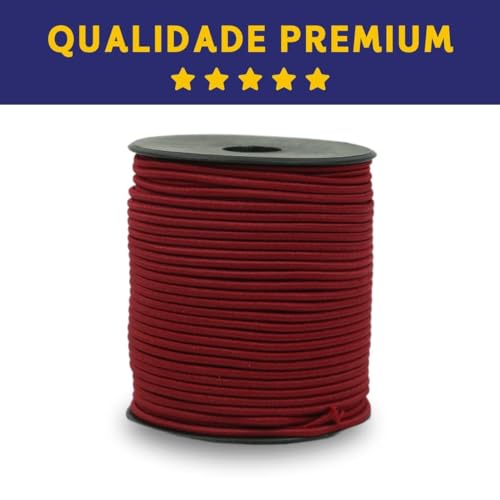 Elástico Roliço Colorido - 2,2mm - 50 Metros- Cor vinho Escuro -527 Nybc