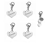 Set Of 4 Clip On Charms, Bag, Purse, Handbag, Message, Keychain, Zipper Pull, Bracelets, Necklaces, Jewelry (Cousin)