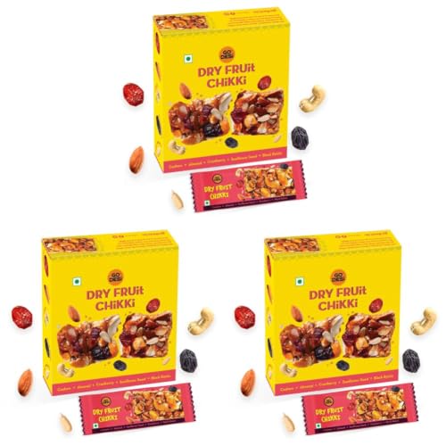 Image of GO DESi - Dry Fruit Chikki | Dry Fruit Bar | Indian Mithai | Gajak | Sweets Gift Pack | 168 grams | Pack of 18 Pieces