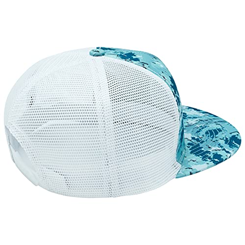 Image of BASSDASH Flat Brim Trucker Cap Adjustable Snapback Hat Mesh Back for Men Women