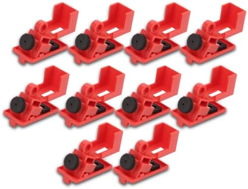 10PCS Circuit Breaker Lockout Device Clamp On Power Switch Lock Engineering Plastic Single Pole Breaker Lock Out Device for Less 16.5mm Handle
