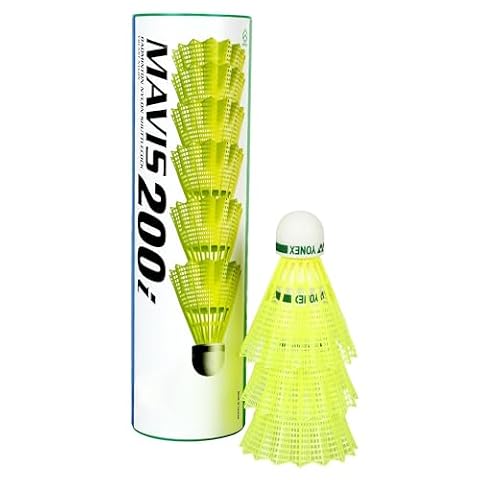 Yonex Mavis 200i Nylon Shuttle Cock (Yellow, Pack of 6)