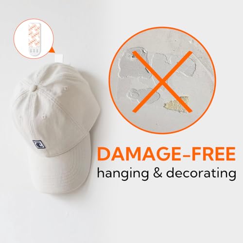 Image of hookay Upgrade Small Adhesive Strips for Damage-Free Hanging, Removable Wall Hooks Strips, No Tools Indoor Adhesive Strips for Small Decor & Living Spaces, 64 White Strips
