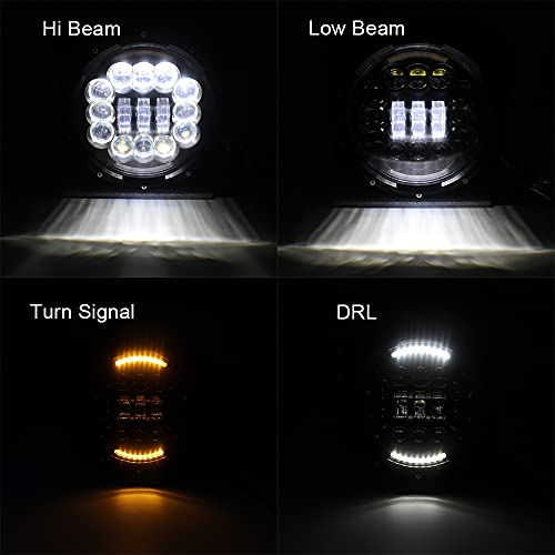 7 Polegada LED Farol 6D Luz de Condução 180W High Low Beam DRL Branco Âmbar 12V Para Jeep Wrangler H