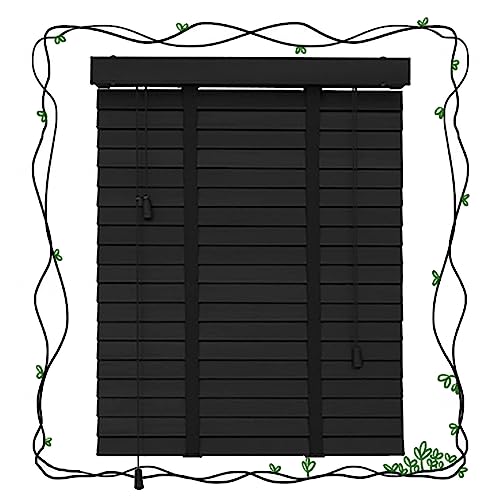Persianas venecianas de madera para ventanas, horizontales de madera maciza para interiores, aislamiento térmico opaco, lamas de 50 mm, adecuadas para varios tamaños de ventana