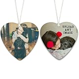 CUSTOMISATION: Upload any personal photo to create a unique double-sided heart-shaped car air freshener with your cherished memories printed on both sides DESIGN: Heart-shaped hanging design with durable white cord, perfect for cars, rooms, or any sp...