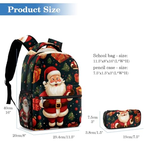 Sac à dos grand volume multicolore avec trousse assortie solide - 2
