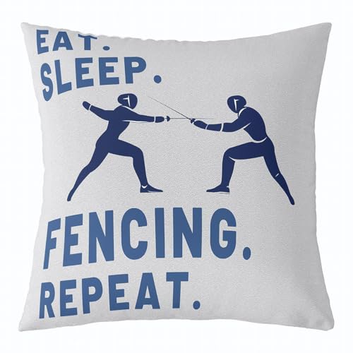 richhome Juego de 1 funda de cojín de esgrima de 45 x 45 cm, funda de almohada para niños, niñas, adolescentes, color gris