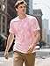 IVOVFANZY Mens T-Shirts Short Sleeve Casual | Artistic Washed Graphic Tee | Basic Crew Neck Tees Fashion Tie-Dye(Pink, L)