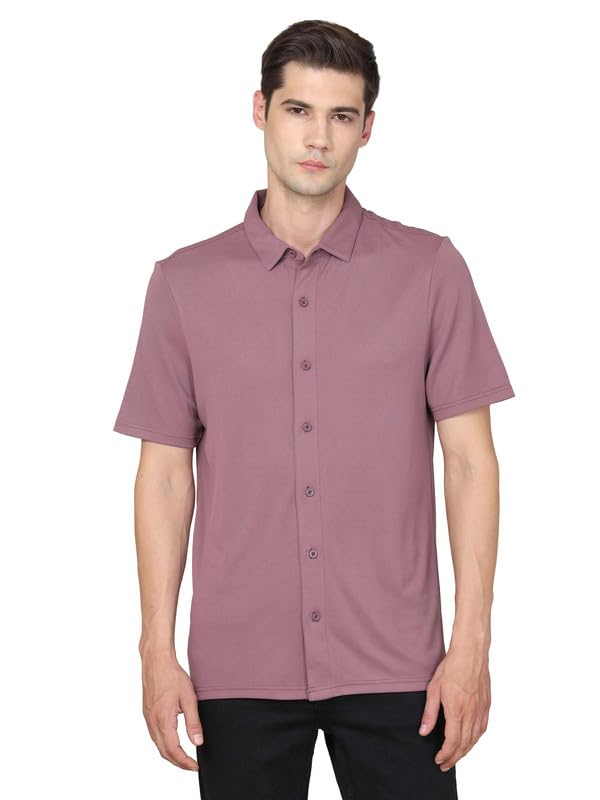 technosport Men's Solid Half Sleeve Collared Slim Fit Shirt for Regular Use-picture-33