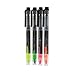 4 PCS Double-headed Multifunctional Pen included Roller Ball Pen and Highlighter 4 Colors
