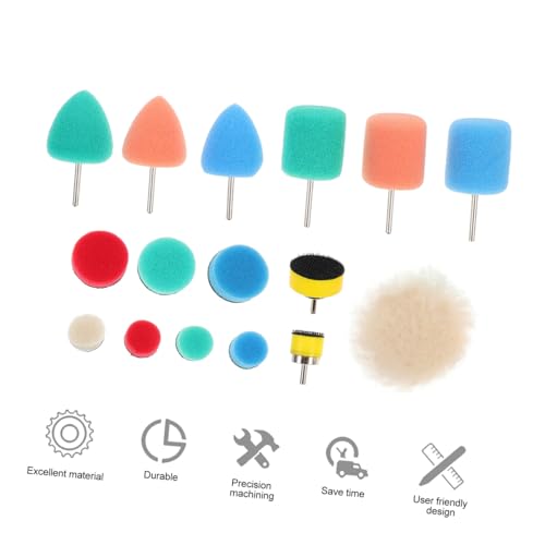 ELAYARD 16 piezas Kit de Esponjas Pulidoras para Coche Almohadillas de Pulido Reutilizables para Máquina Eléctrica y Neumática Accesorio Profesional para Quitar Arañazos y Pulir Faros - imagen 5